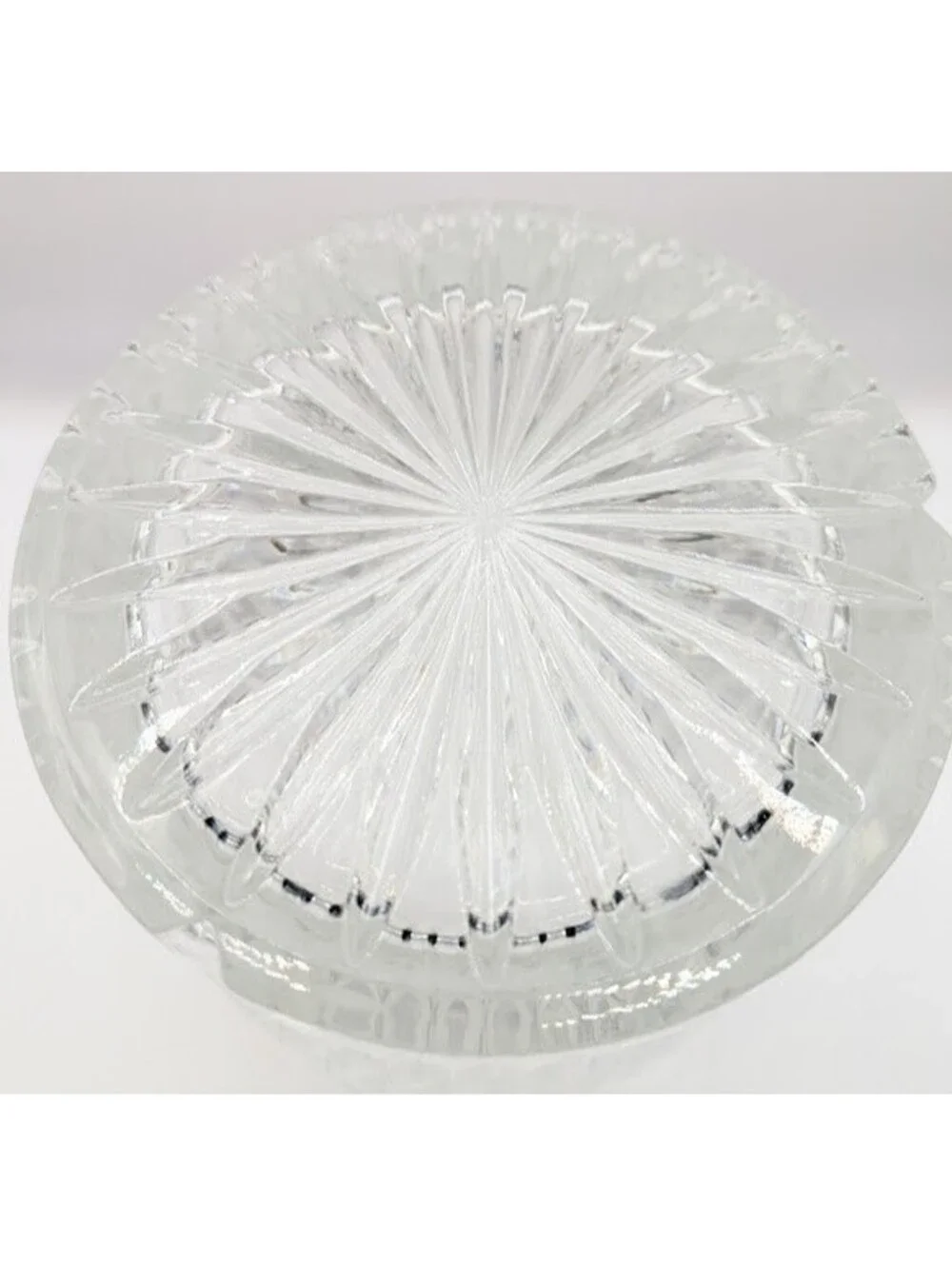 Vintage Lead Crystal Biscuit Cookie Jar With Lid Frosted Etched Floral